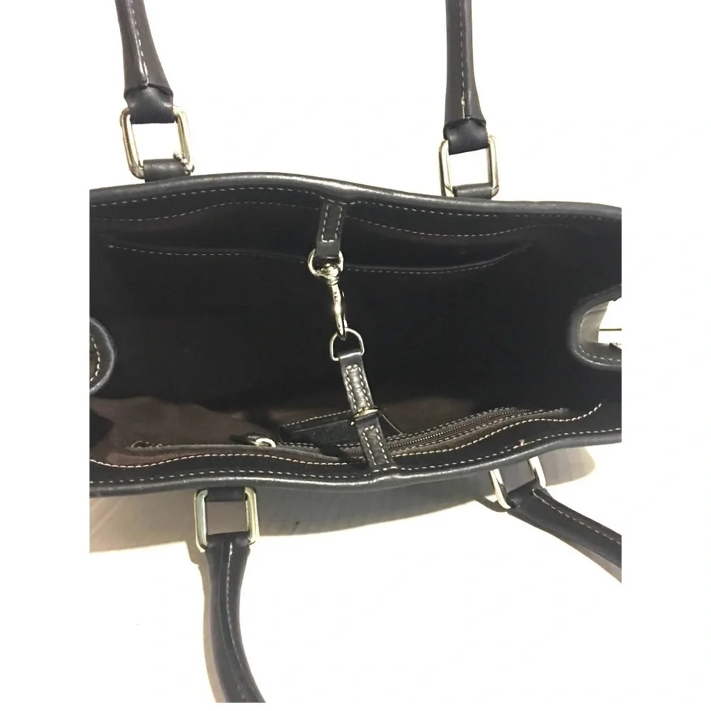Coach vintage black leather satchel handbag
